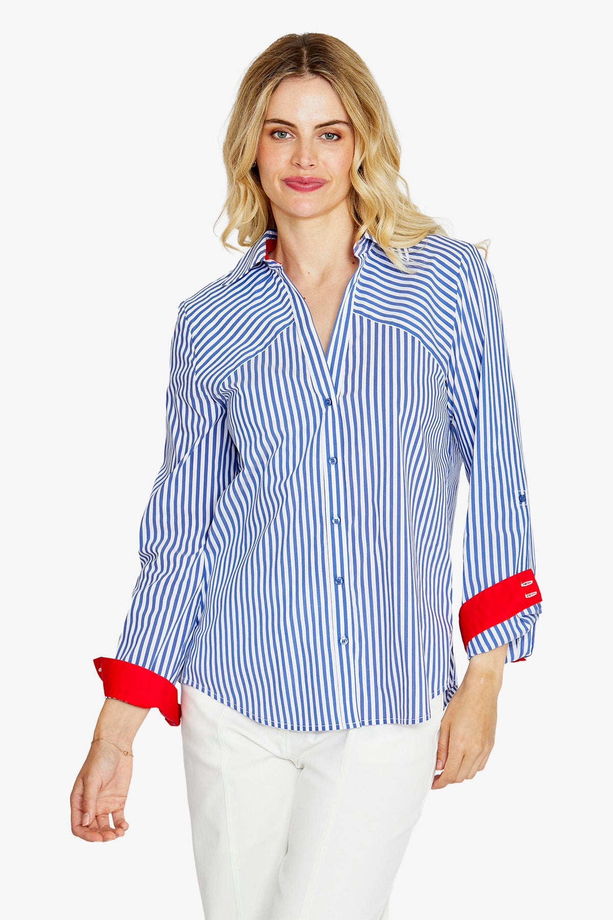 Womens Lorah Stripe Lslv Shirt Blue P615328