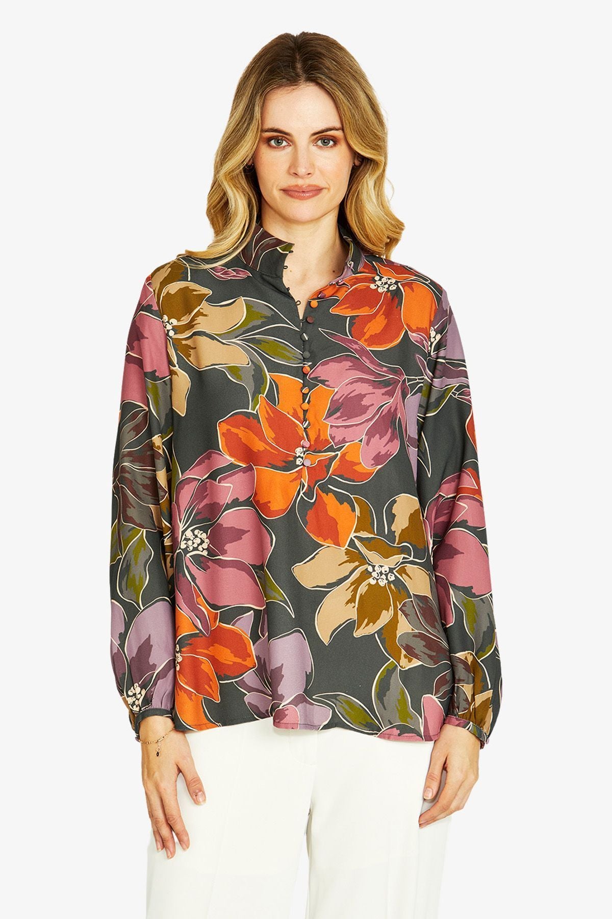 Womens Magnolia Lslv Blouse Multicolor P605335