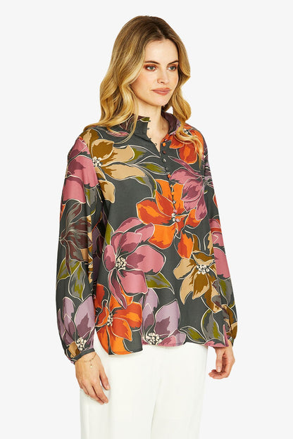 Womens Magnolia Lslv Blouse Multicolor P605335