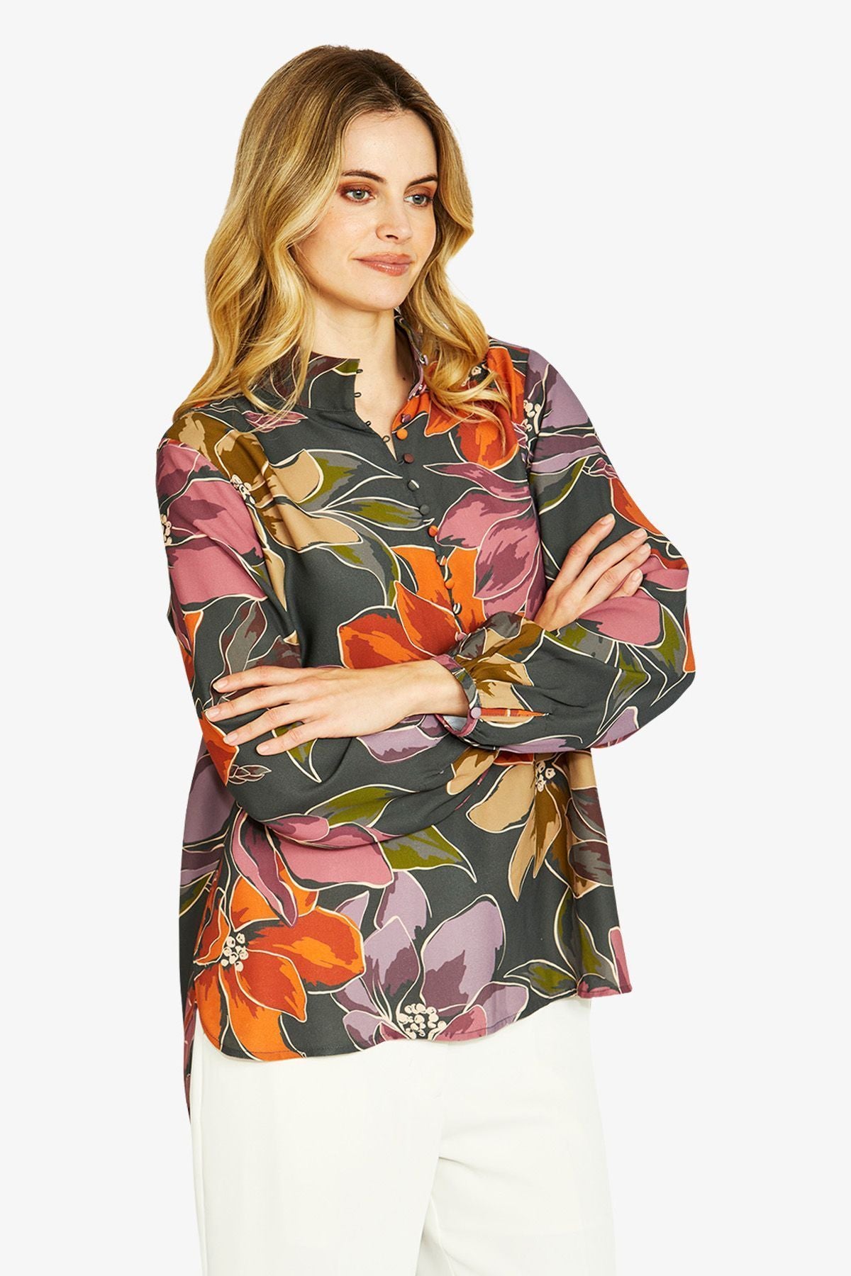 Womens Magnolia Lslv Blouse Multicolor P605335