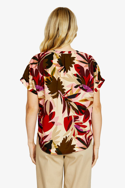 Womens Mariana V Nk Sslv Blouse Multicolor P615311