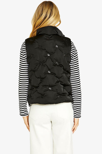 Womens Marilynsequinspuffervest Black P605420