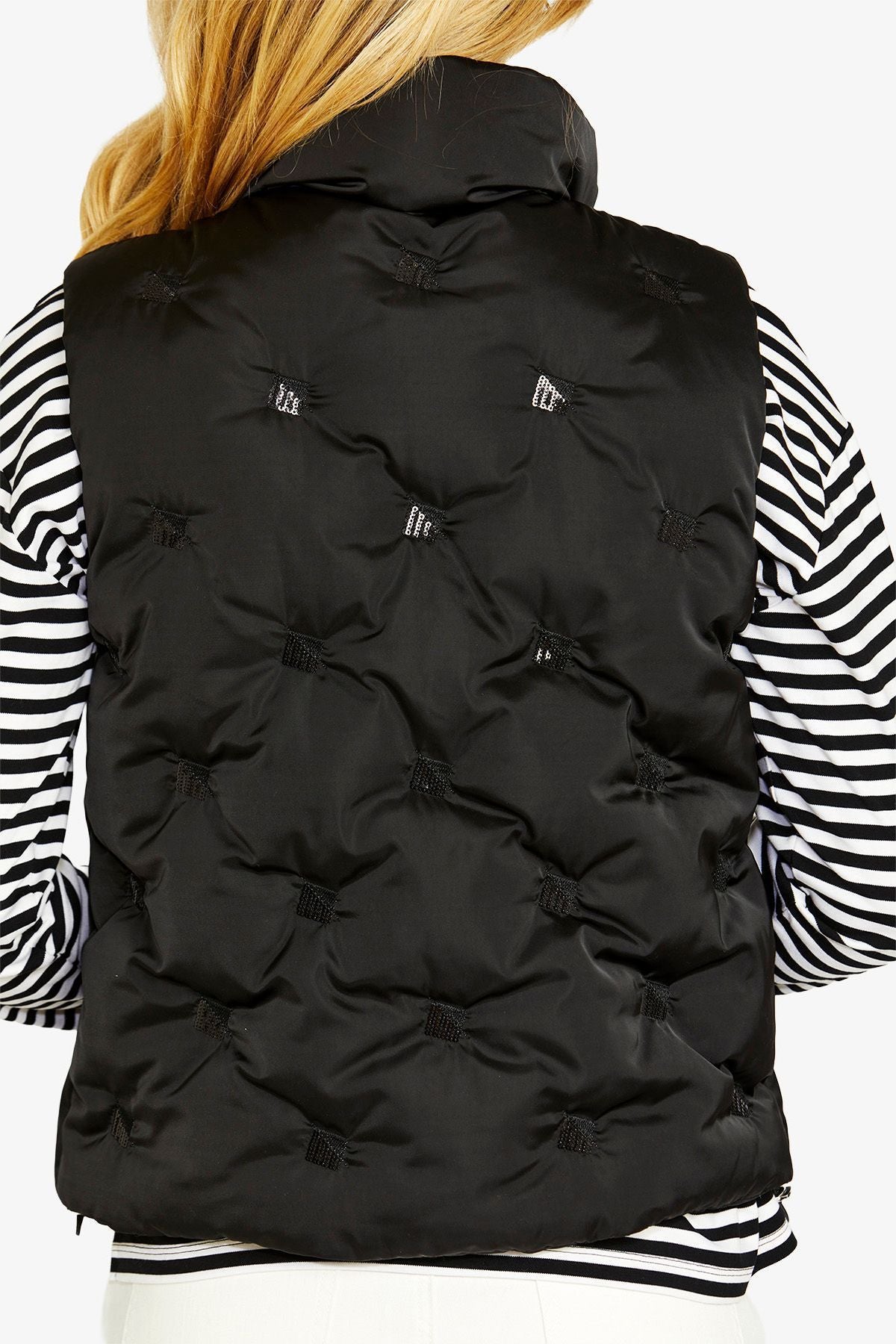 Womens Marilynsequinspuffervest Black P605420
