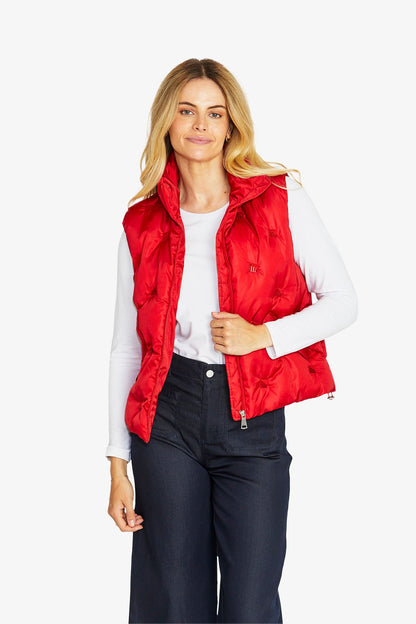 Womens Marilynsequinspuffervest Red P605420