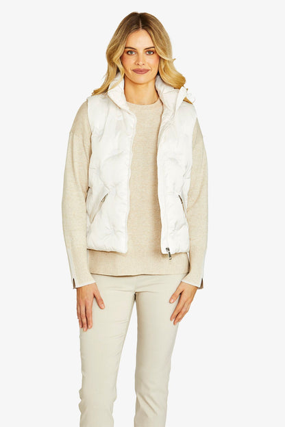 Womens Marilynsequinspuffervest White P605420