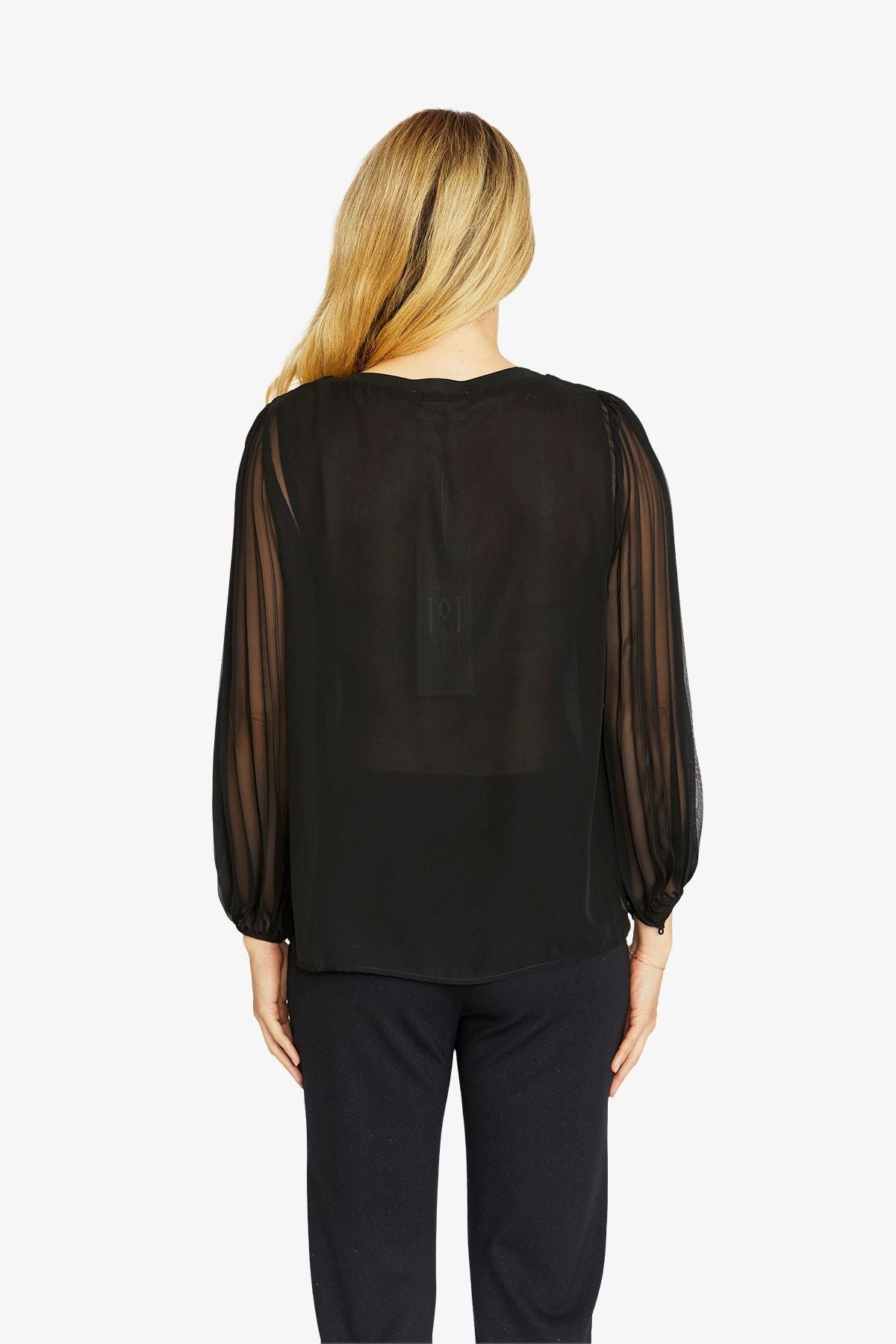 Womens Matilda Pleated Top Black P605321