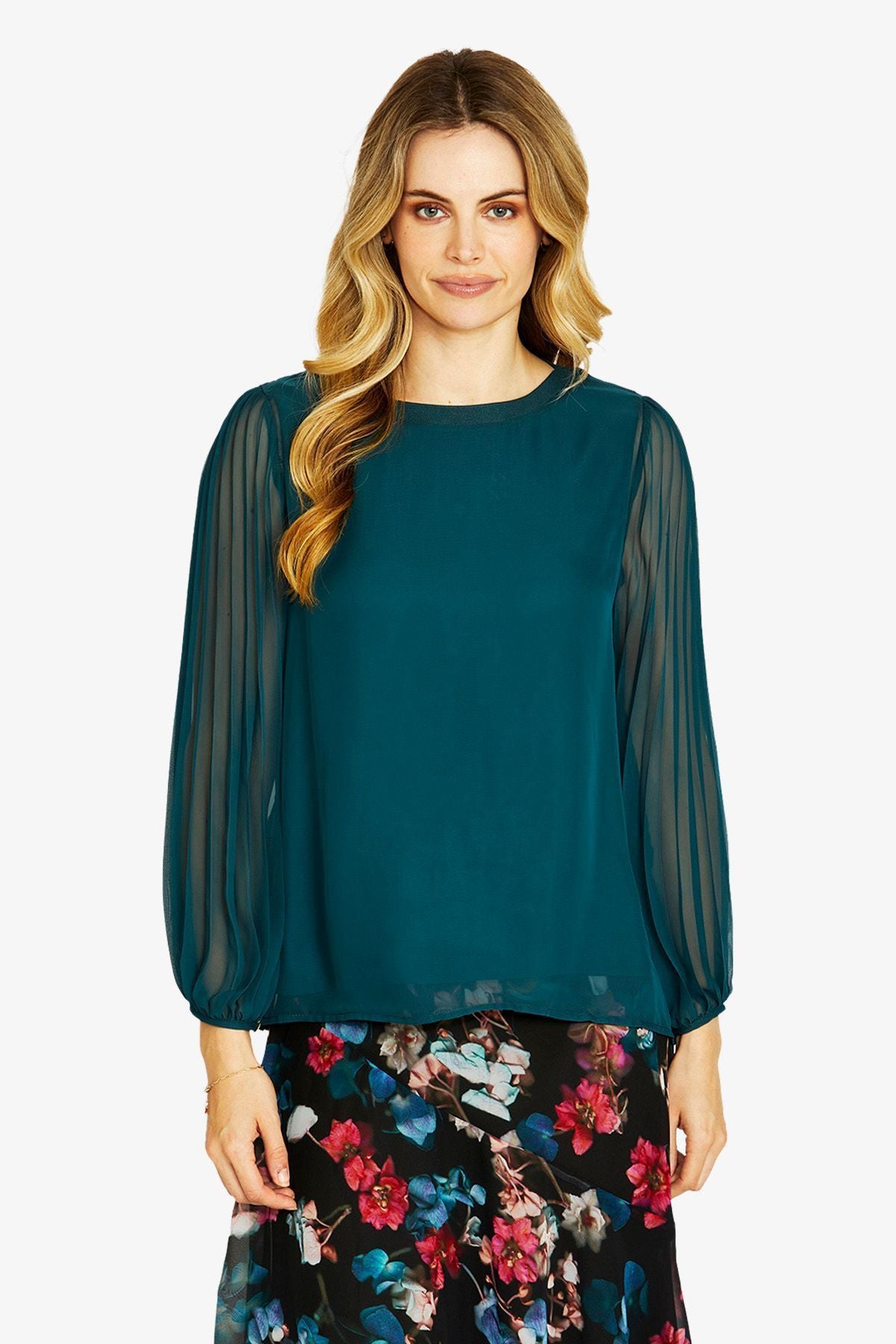 Womens Matilda Pleated Top Green P605321
