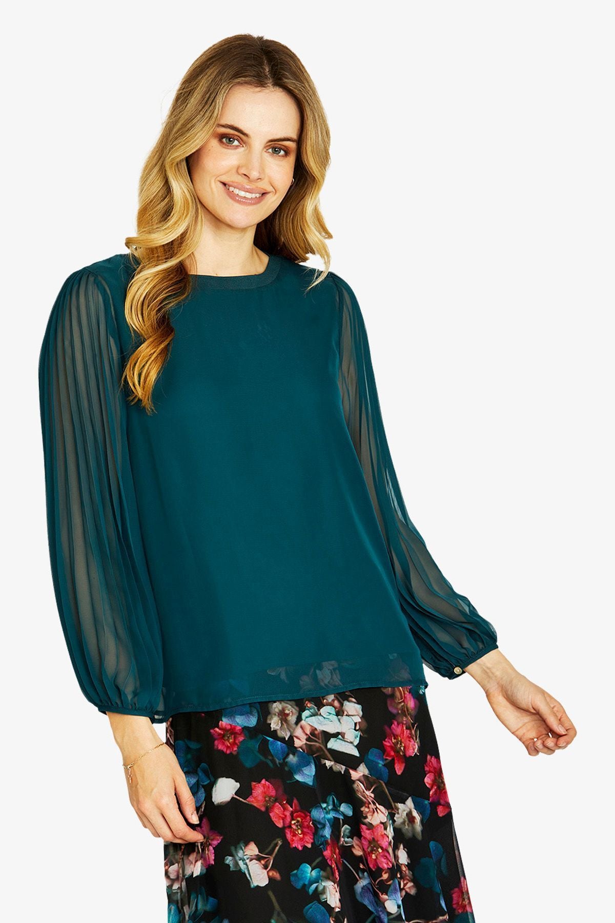 Womens Matilda Pleated Top Green P605321