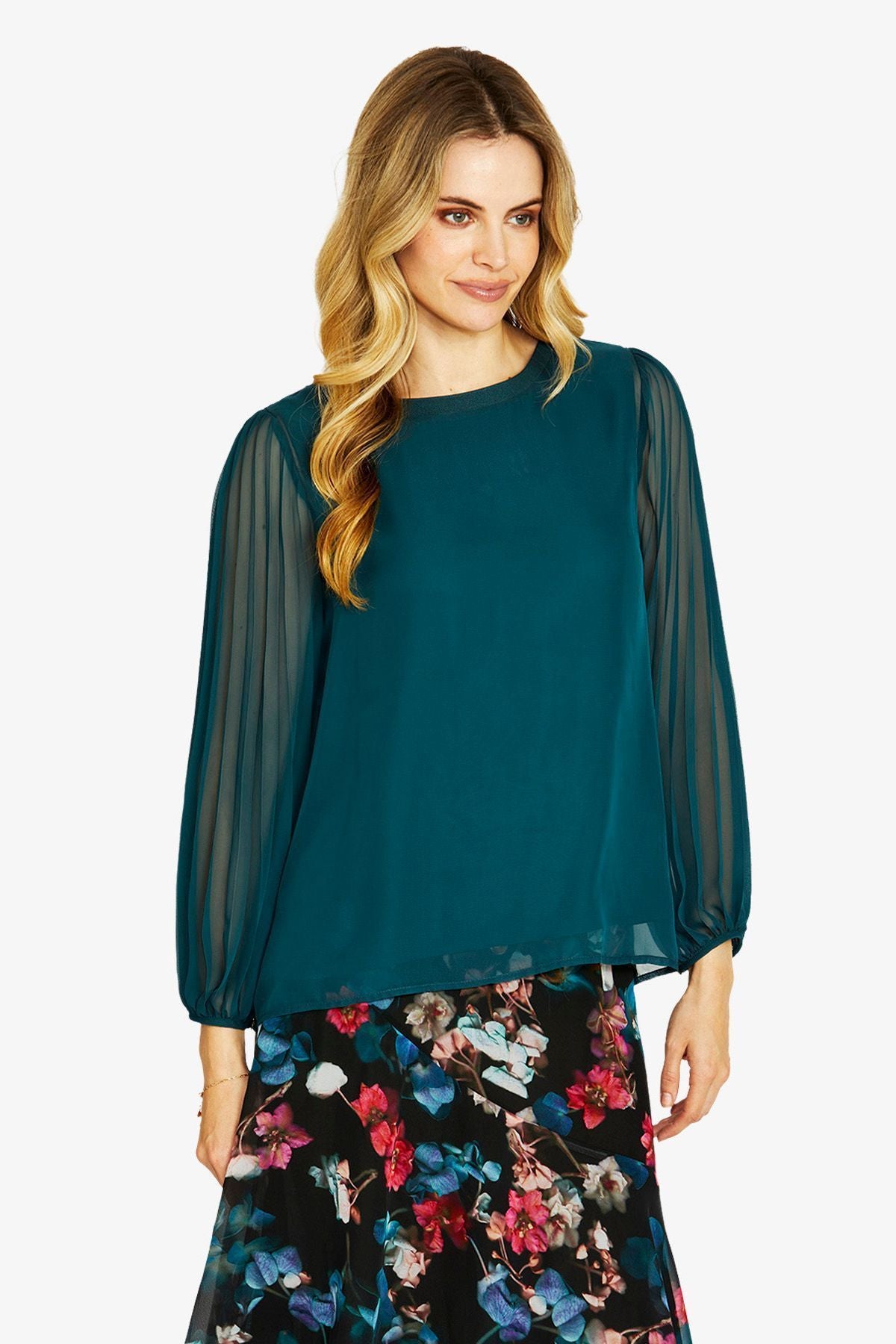 Womens Matilda Pleated Top Green P605321