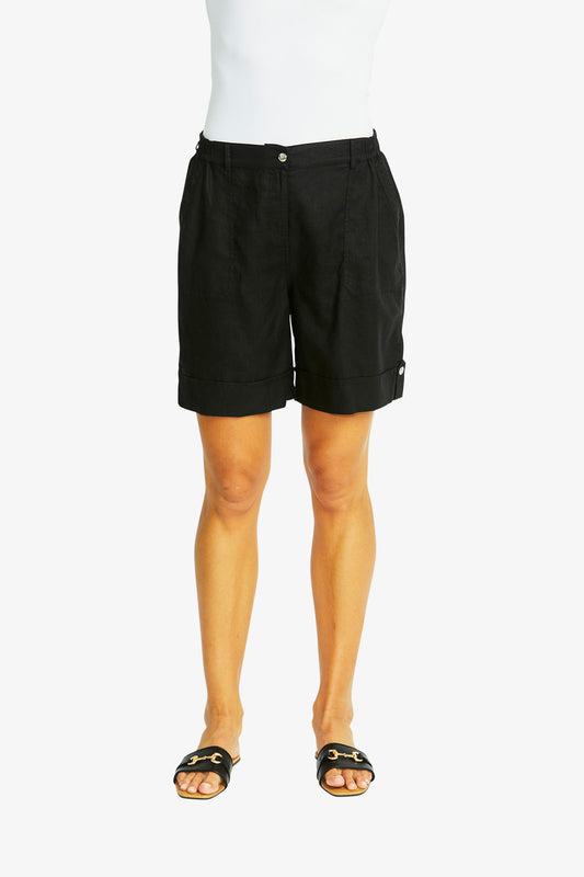 Mila Linen Shorts in Black