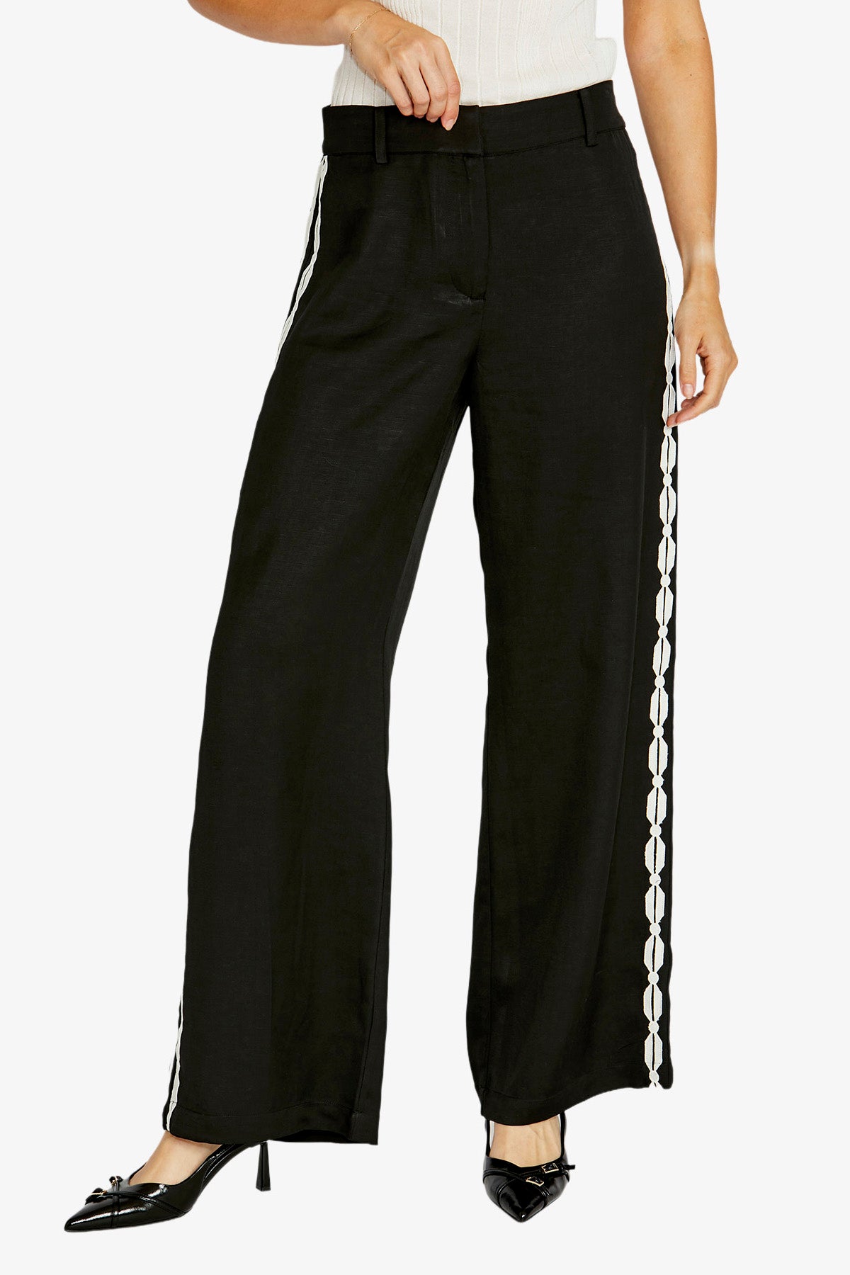 Womens Mila Scalloped Trim Pant Multicolor P615700