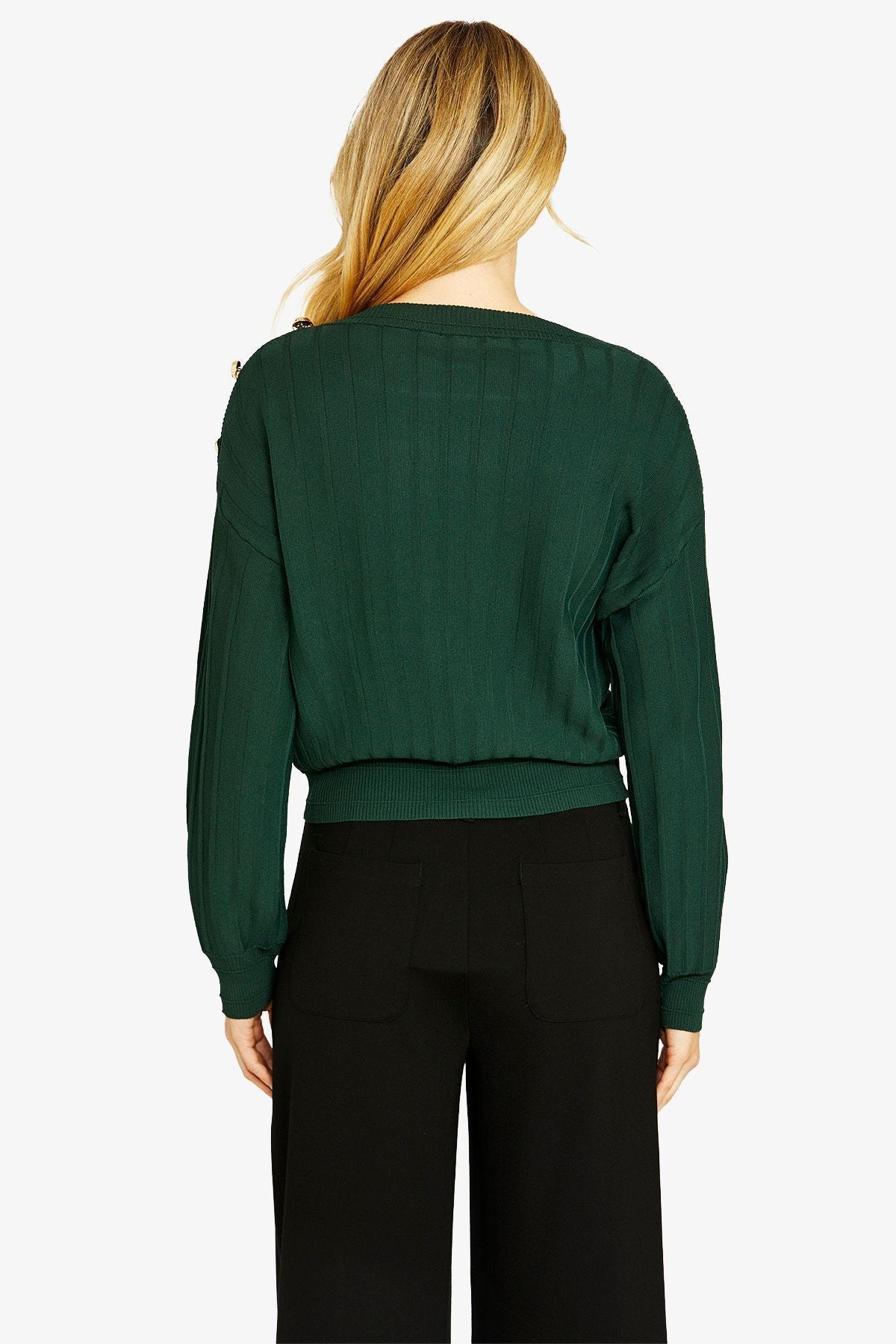 Womens Milano Button Pullover Green P605016