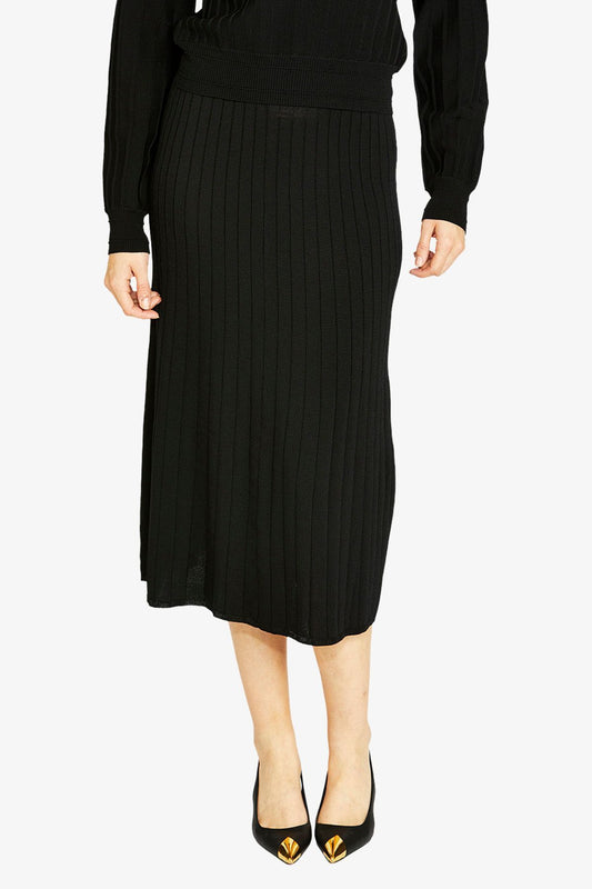 Womens Milano Rib A Line Skirt Black P605601