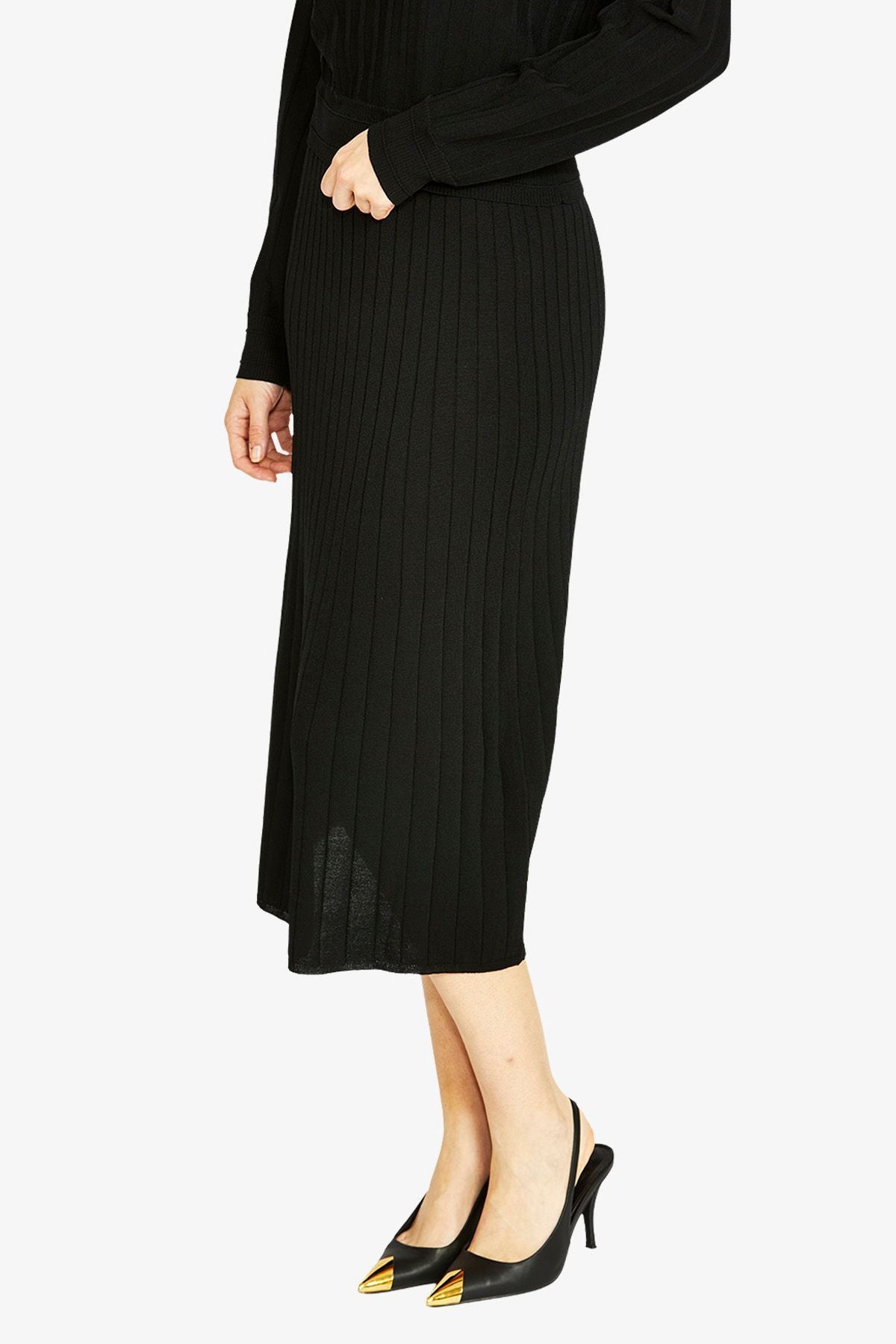 Womens Milano Rib A Line Skirt Black P605601