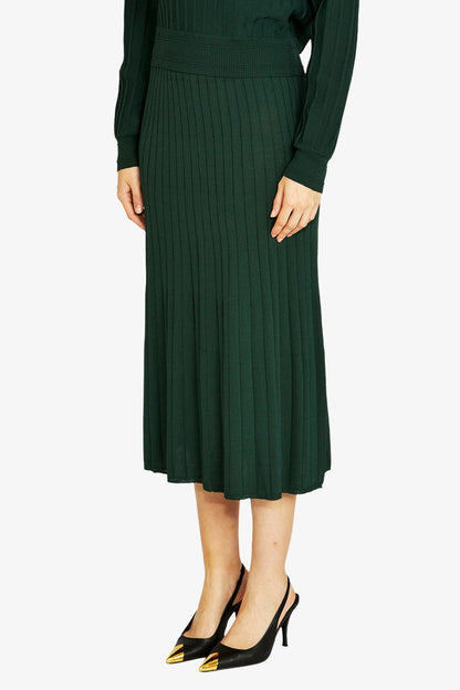 Womens Milano Rib A Line Skirt Green P605601