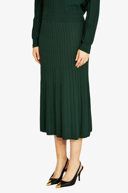 Womens Milano Rib A Line Skirt Green P605601