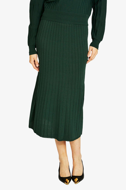 Womens Milano Rib A Line Skirt Green P605601