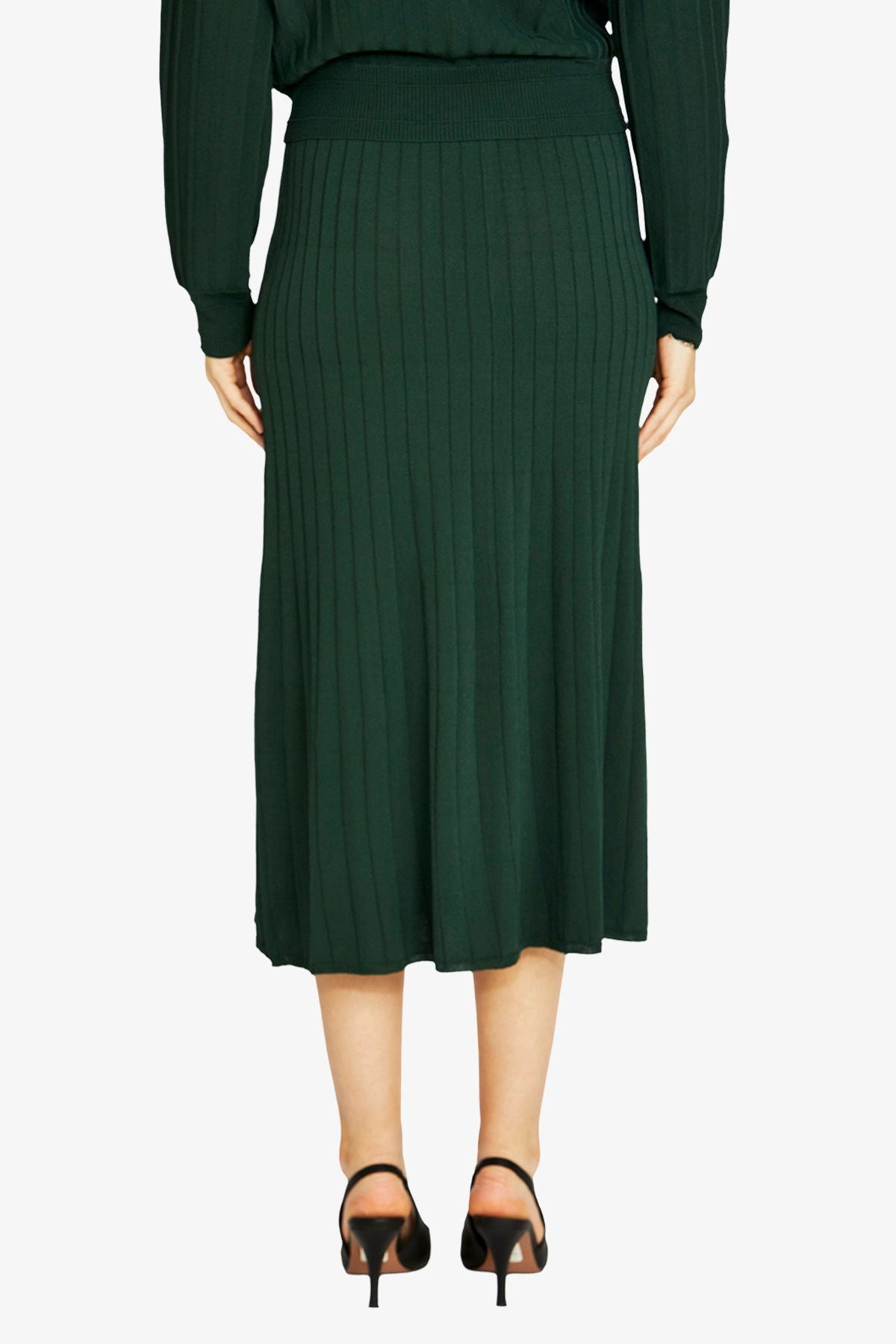 Womens Milano Rib A Line Skirt Green P605601