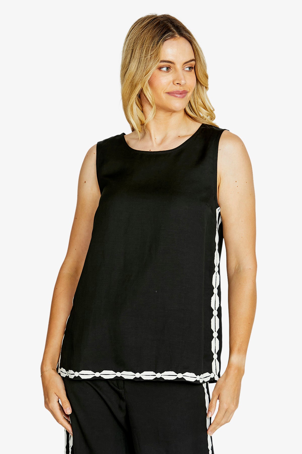Womens Milascalloptrim Tunictop Black P615301