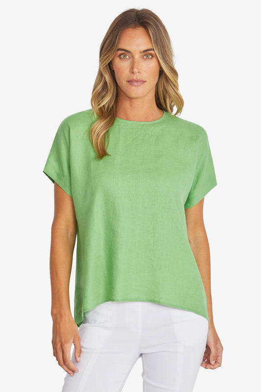 Womens Misty Linen Top Green P595341