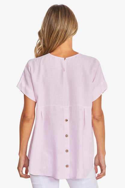 Womens Misty Linen Top Pink P595341