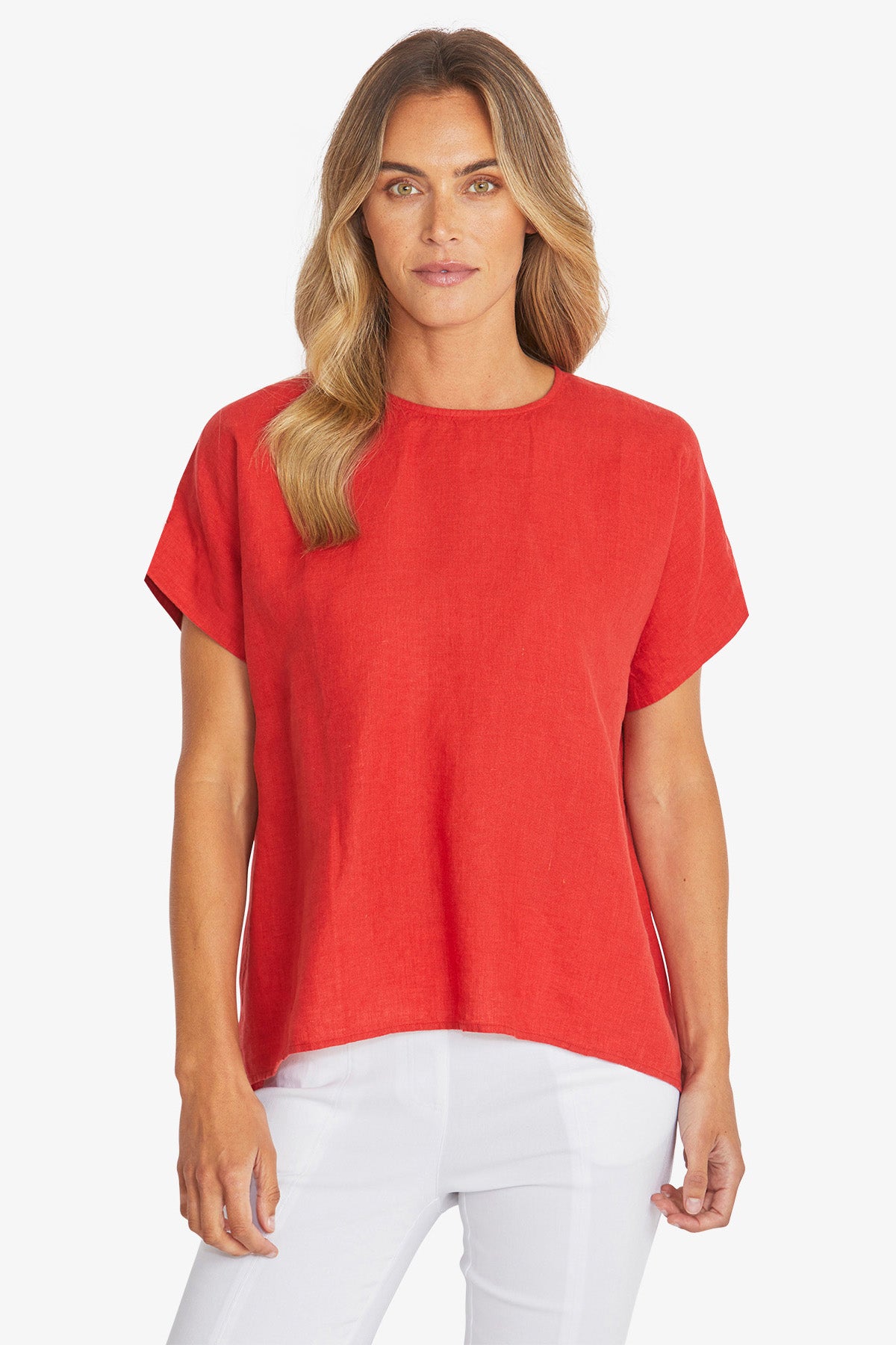 Womens Misty Linen Top Red P595341