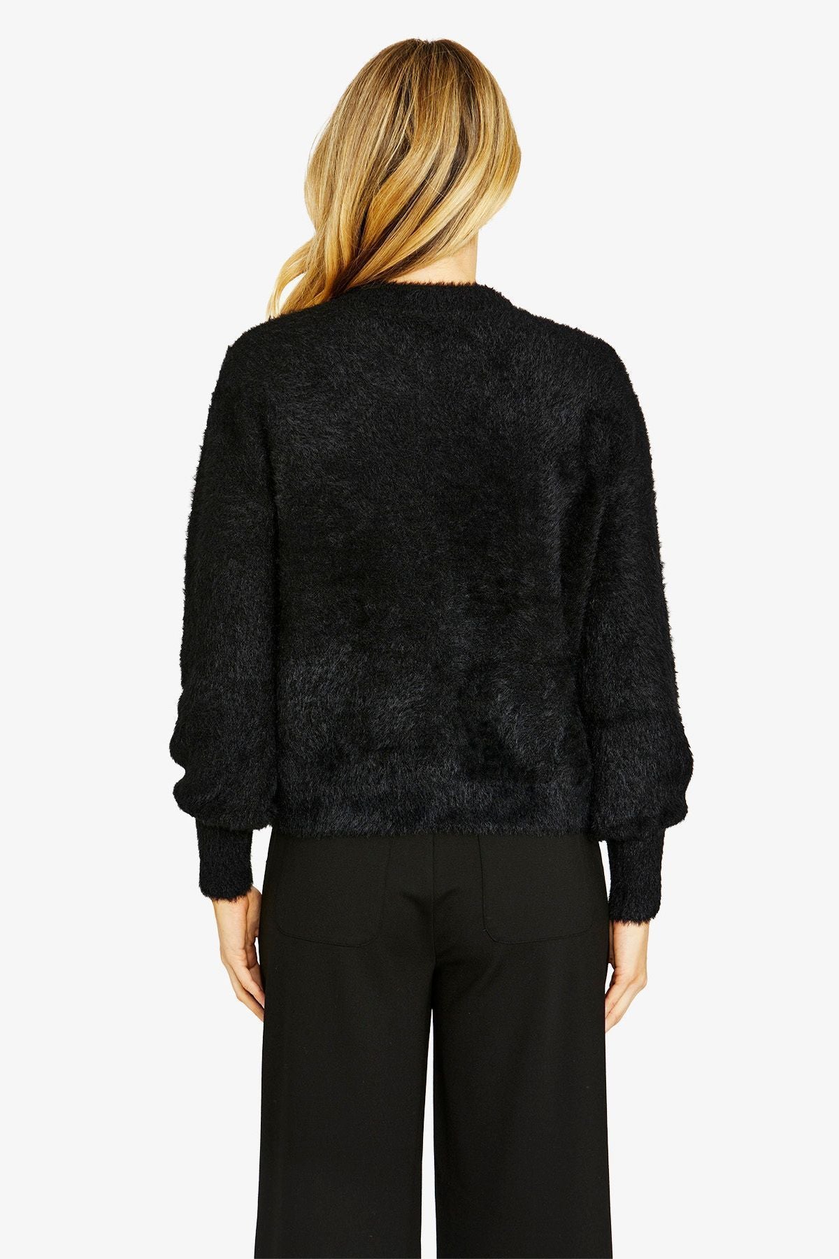 Womens Molly Fluffy Cardigan Black P605026