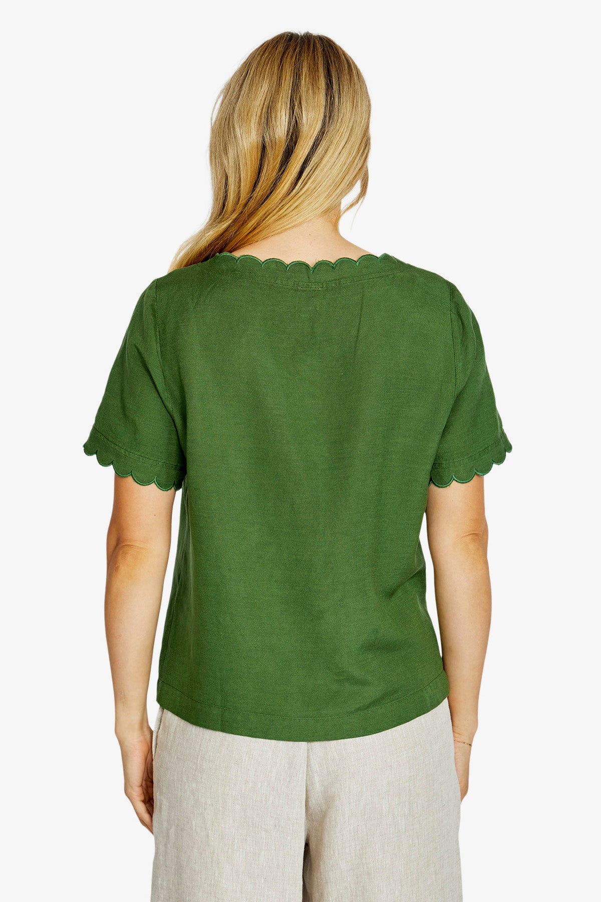 Womens Monica Scallopnk Sslvtop Green P615327