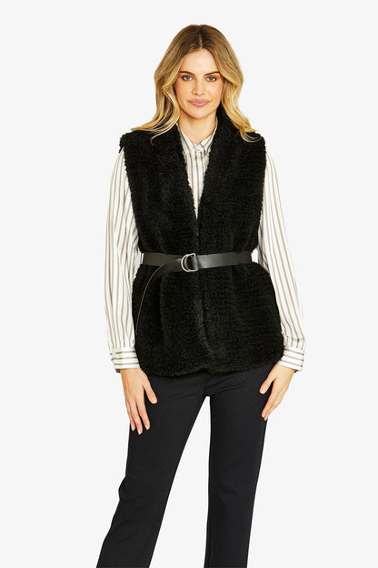 Womens Motty Poodle Vest Black P605417