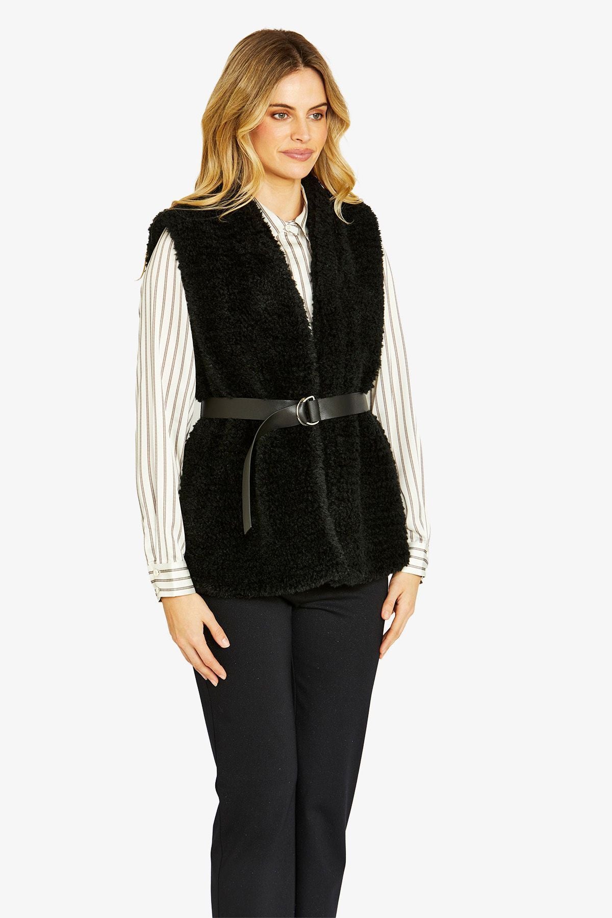 Womens Motty Poodle Vest Black P605417