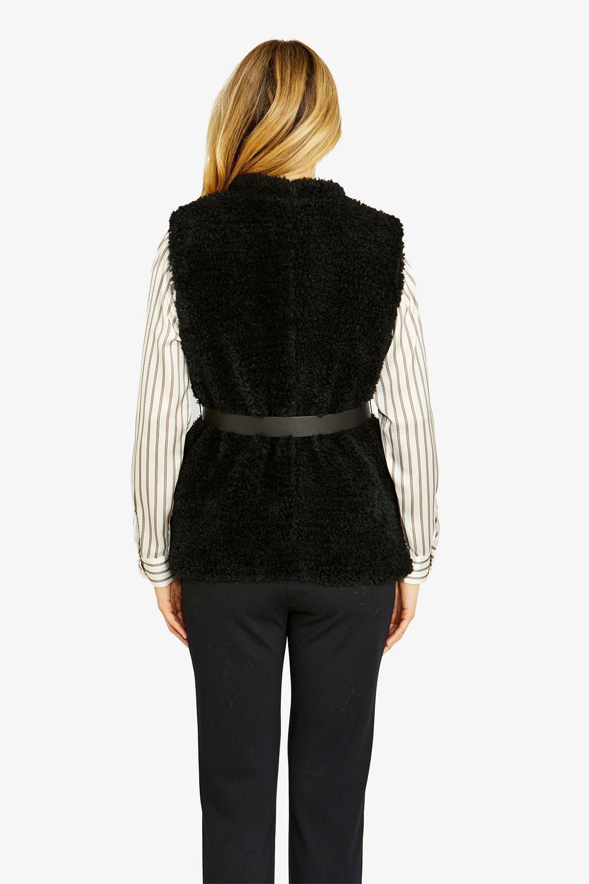 Womens Motty Poodle Vest Black P605417