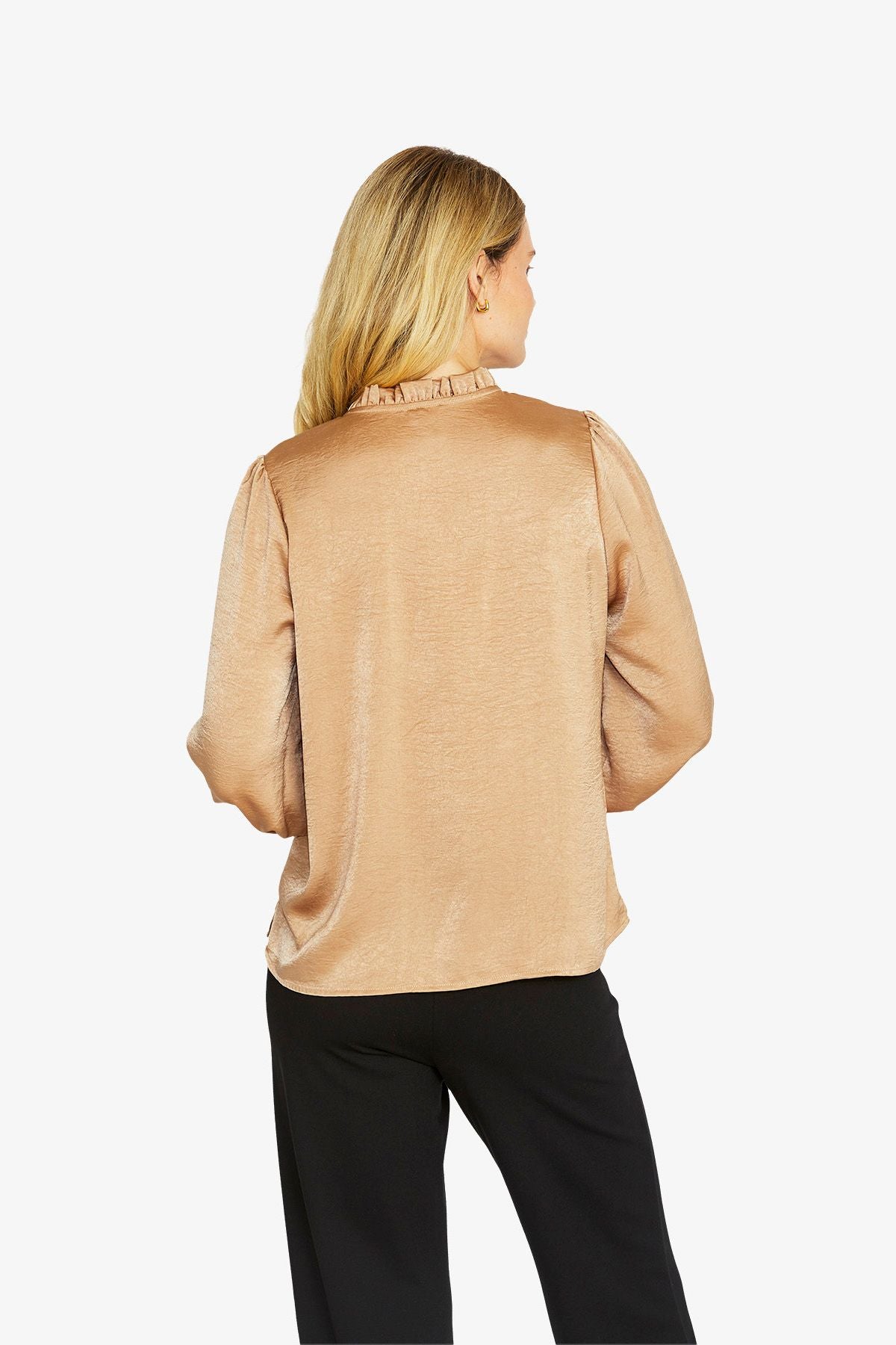 Womens Nessa Shirred Blouse Beige P605322