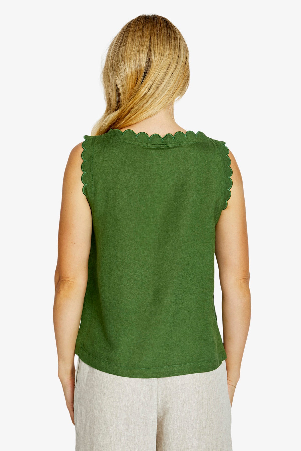Womens Oakley Scallop Trim Top Green P615354
