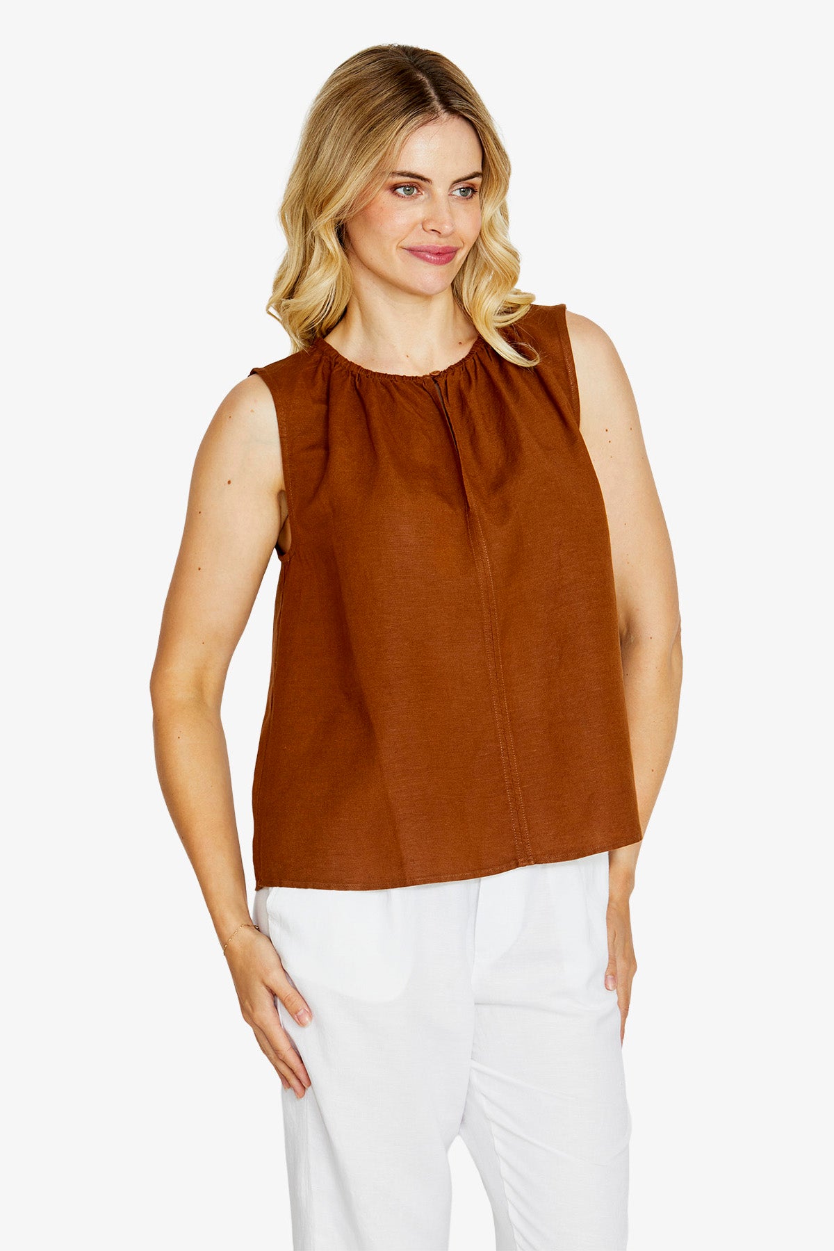 Womens Olivia Keyhole Sllesstop Brown P615326