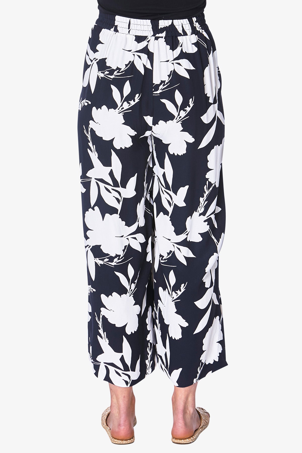 Painted Floral Culottes Black and White