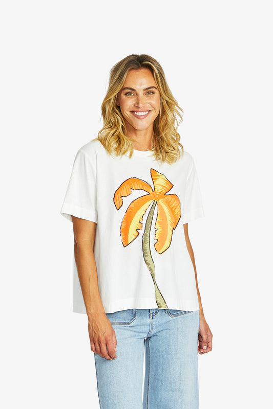 Women's Palm T-Shirt in Ivory Cream | Rio