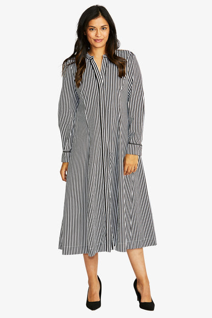 Palmer Dress in White/Black