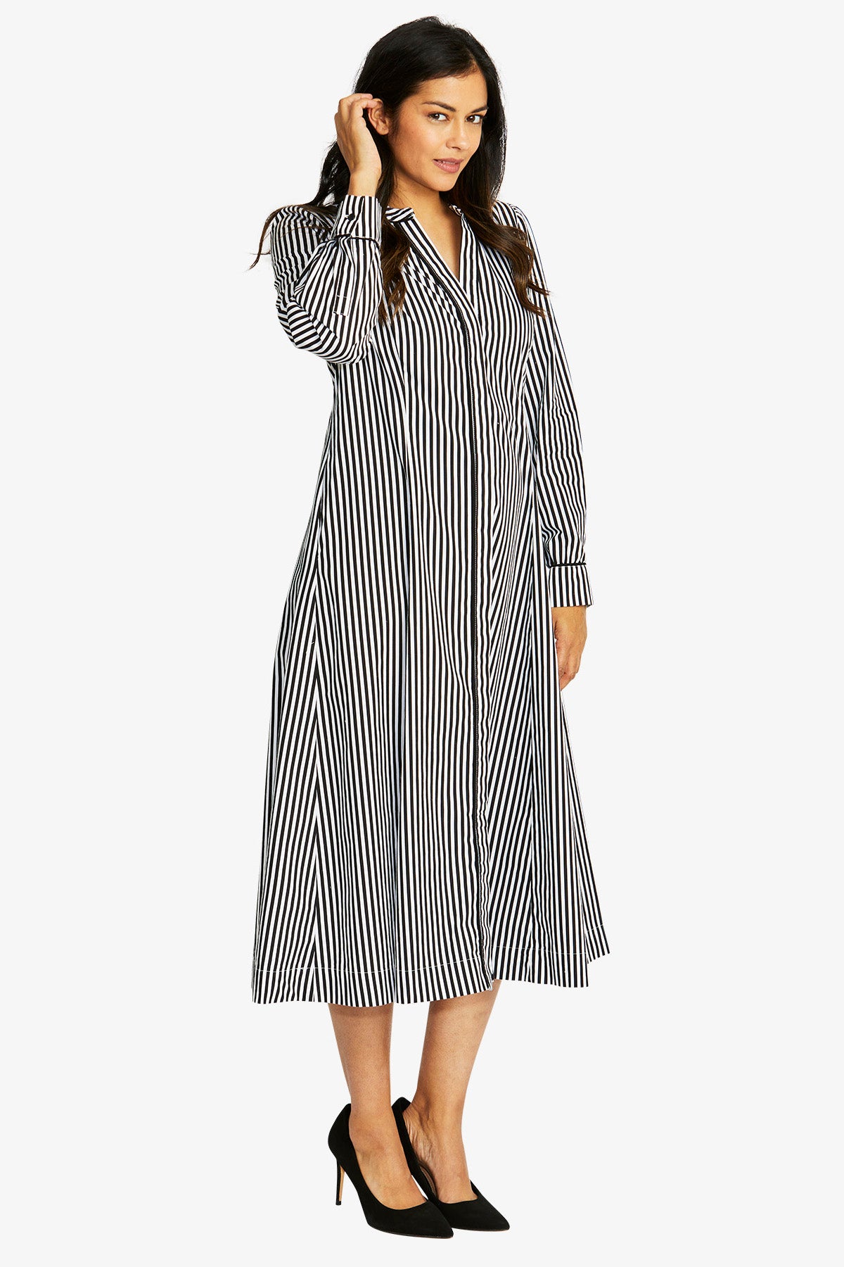 Palmer Dress in White/Black