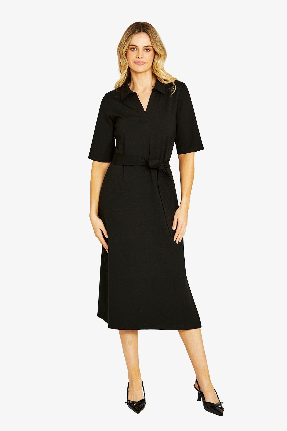 Womens Pam Ponte Dress Black P605513