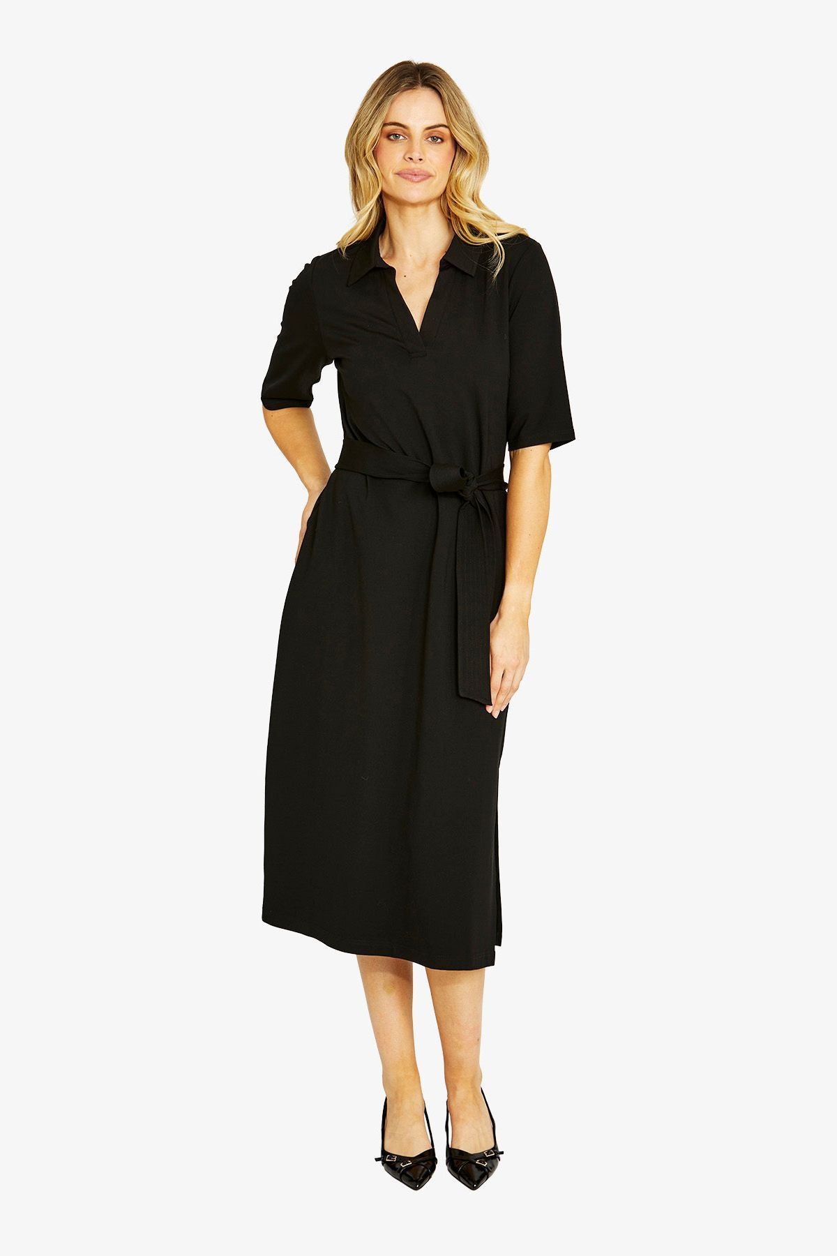 Womens Pam Ponte Dress Black P605513