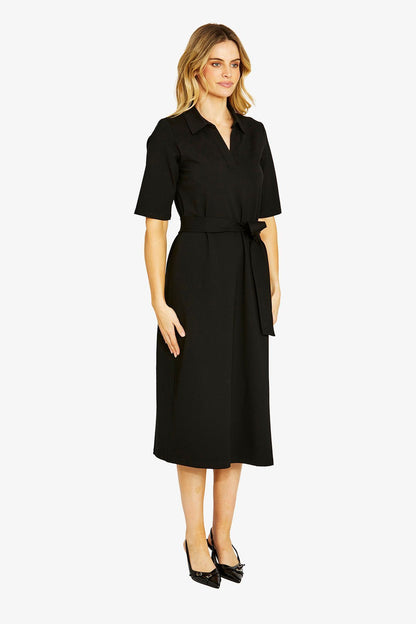 Womens Pam Ponte Dress Black P605513