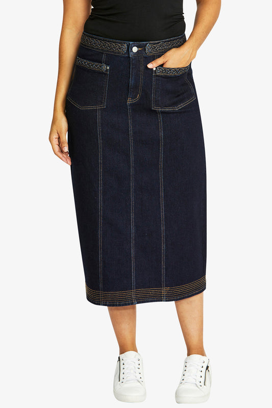 Parker Denim Skirt in Indigo