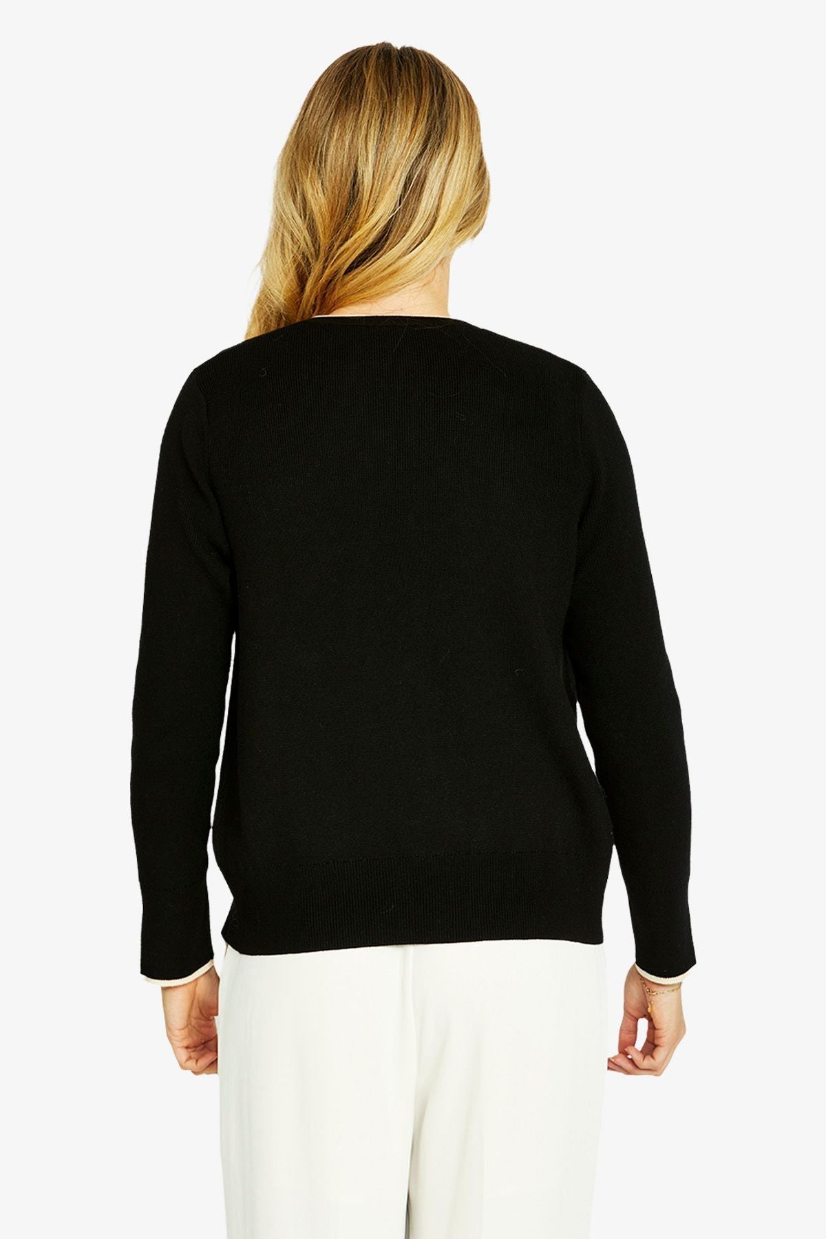 Womens Penny Tipped Cardigan Black P605043