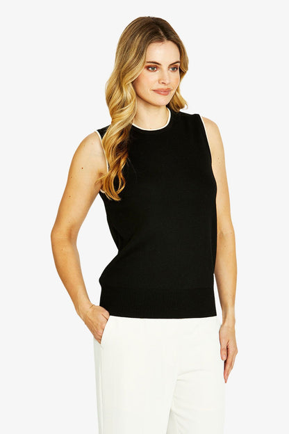 Womens Pennytipped Slless Top Black P605044