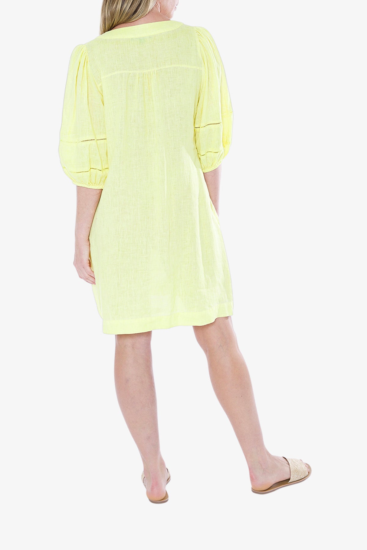 Pigment Linen Dress Lemonade