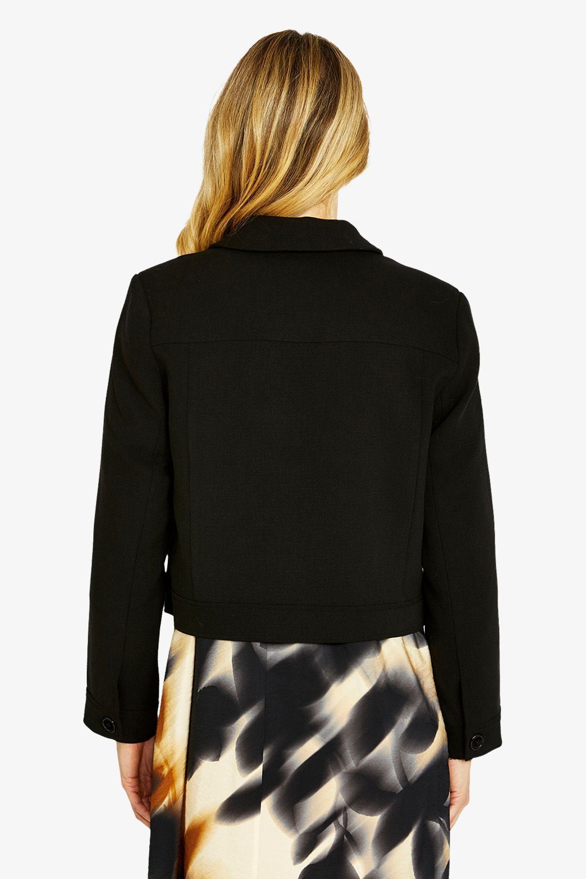 Womens Ponte Cropped Blazer Black P605422