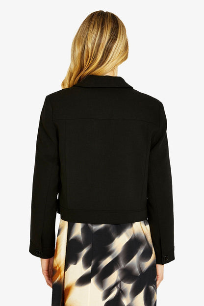 Womens Ponte Cropped Blazer Black P605422