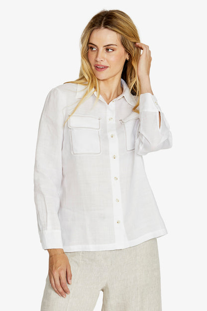 Womens Rita Contraststitch Shirt White P615308