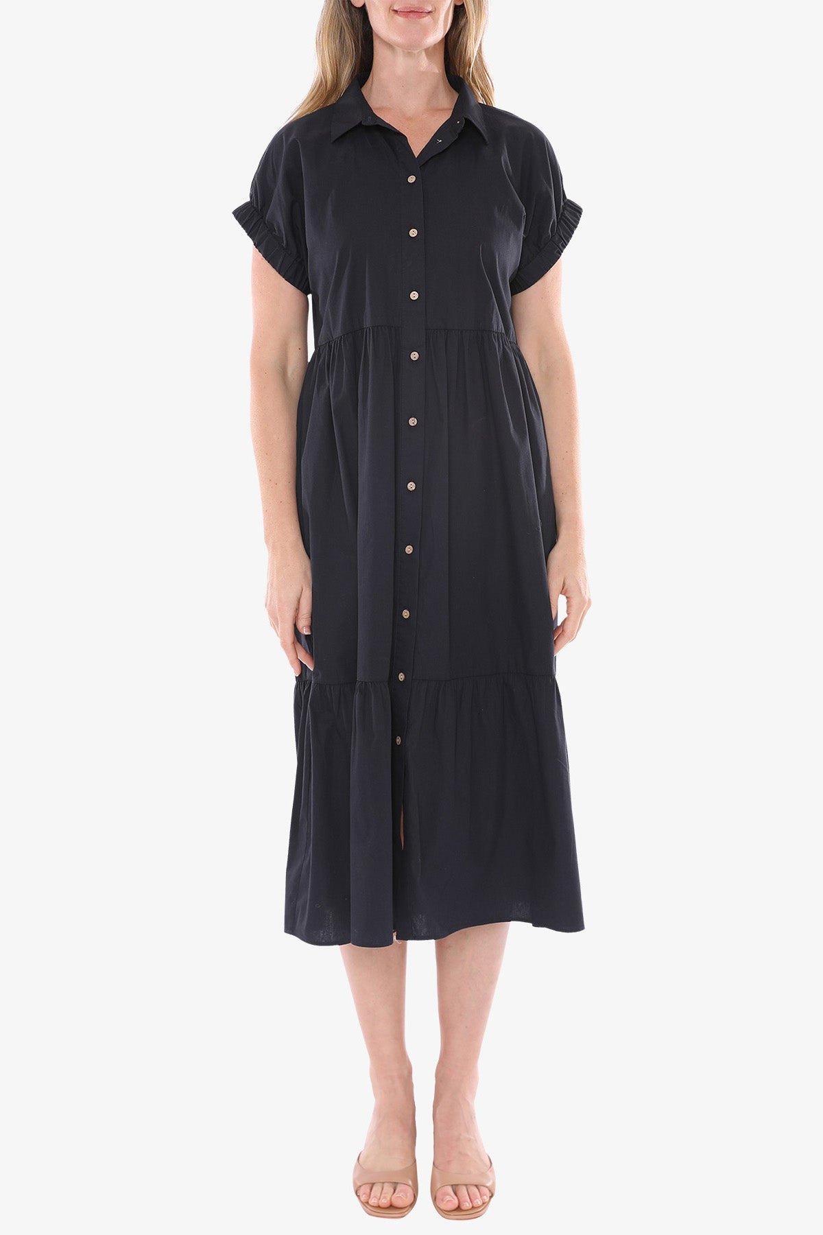 Women's Ruffle Shirt Dress Indigo