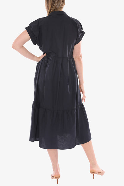 Women's Ruffle Shirt Dress Indigo